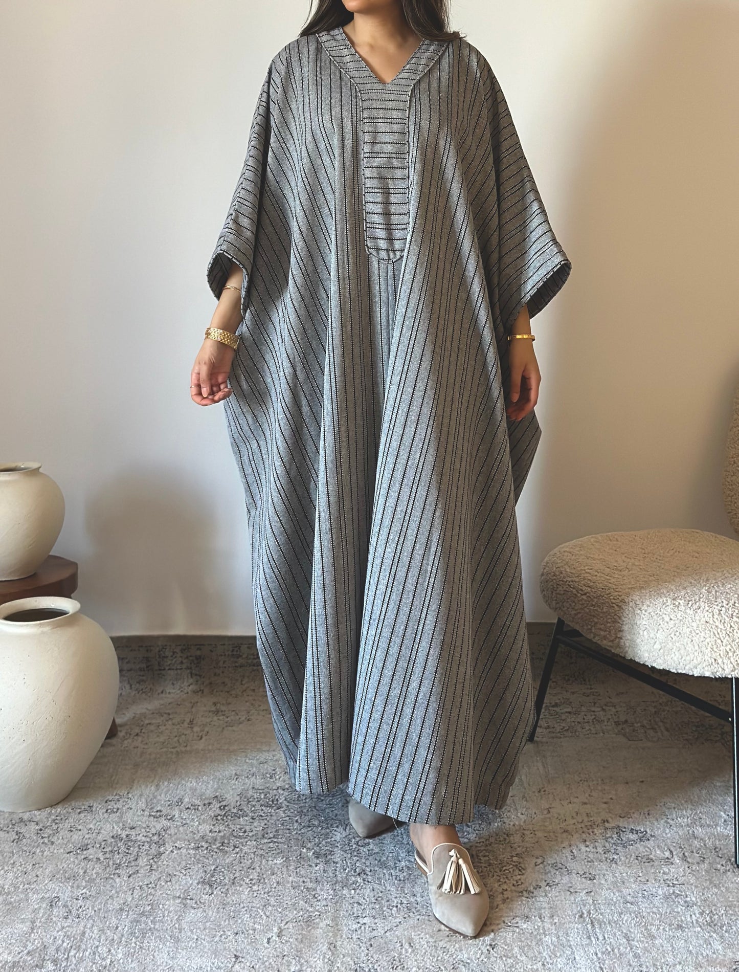 Grey Leena قفطان لينا رمادي