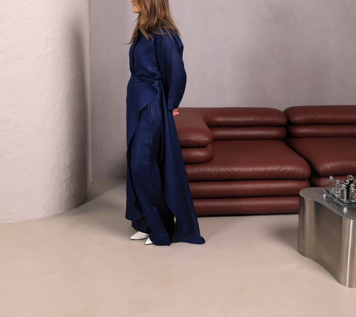 Deep Navy Set | طقم لينن كحلي