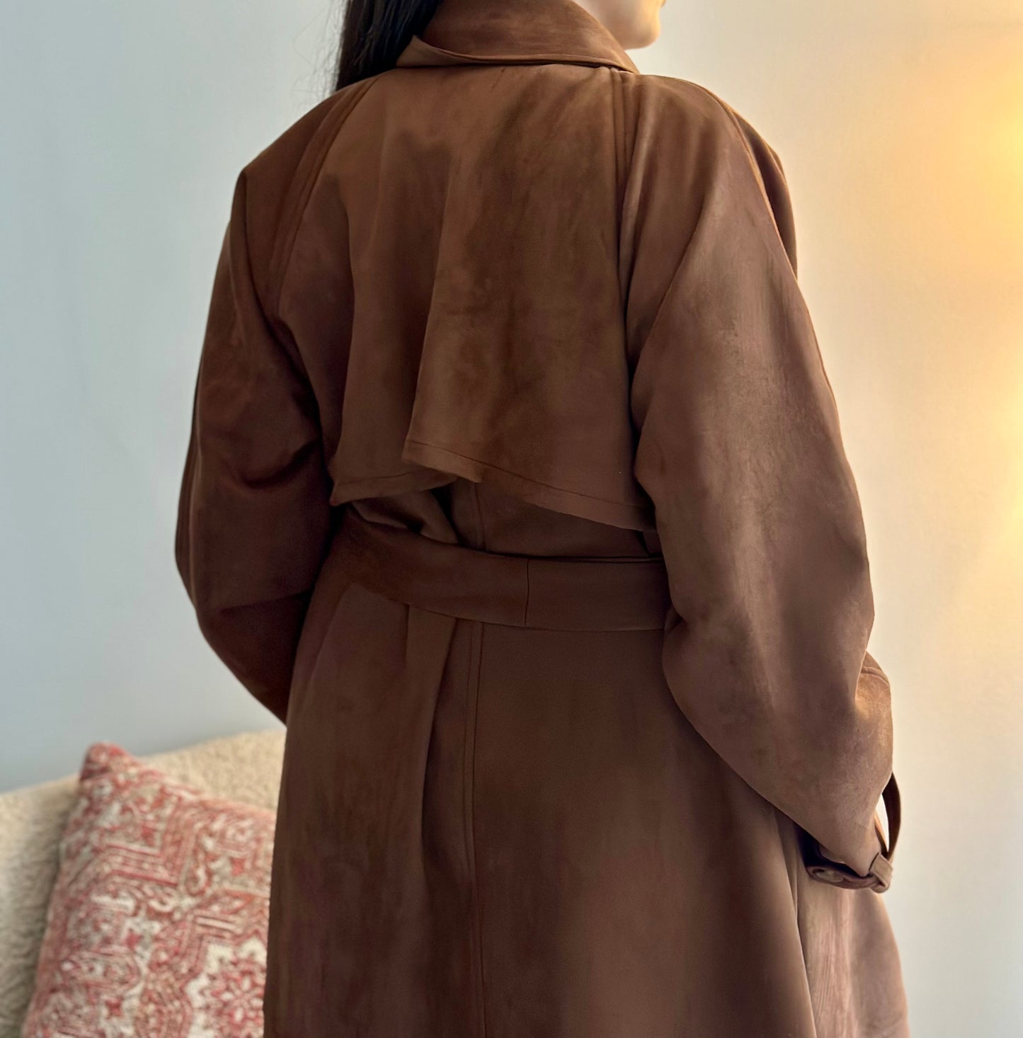 Chocolate suede trench