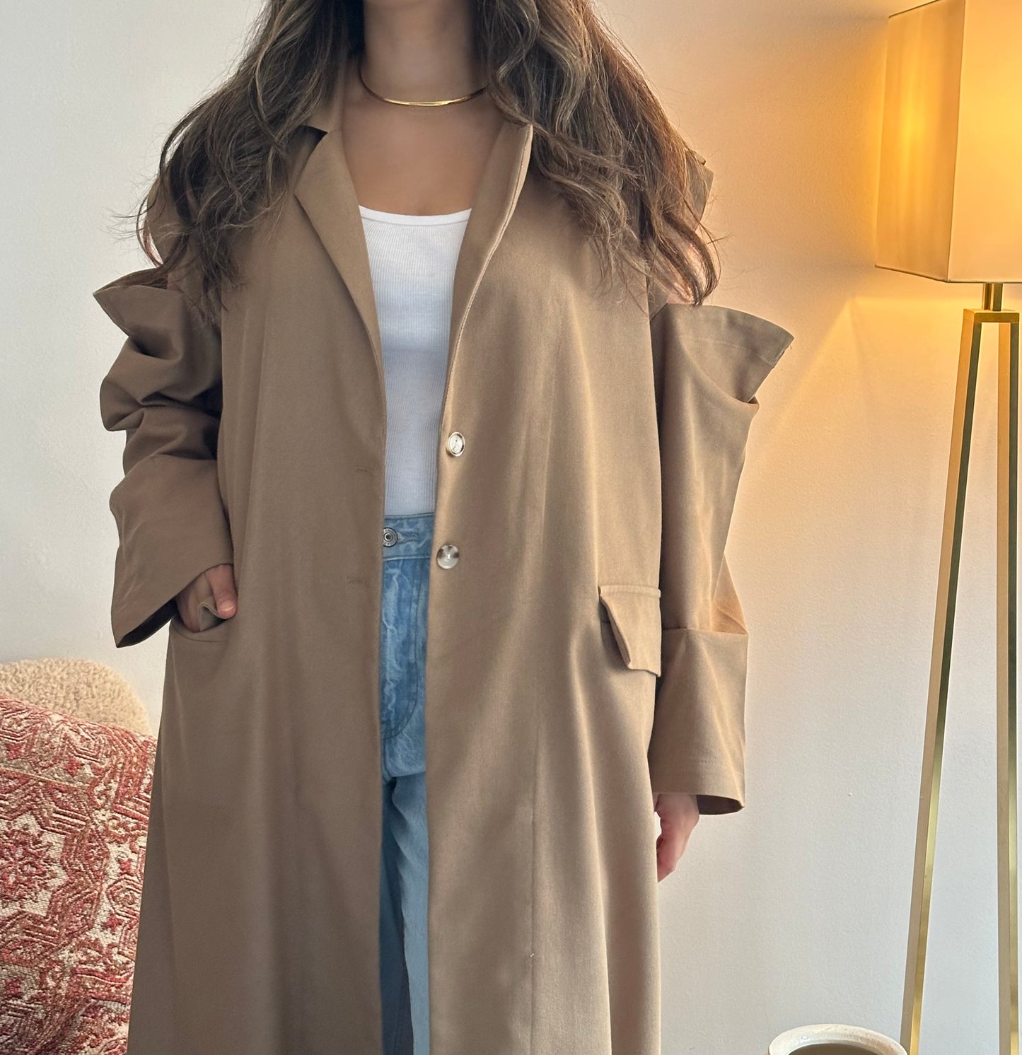 Shoulder Cut Trench Coat