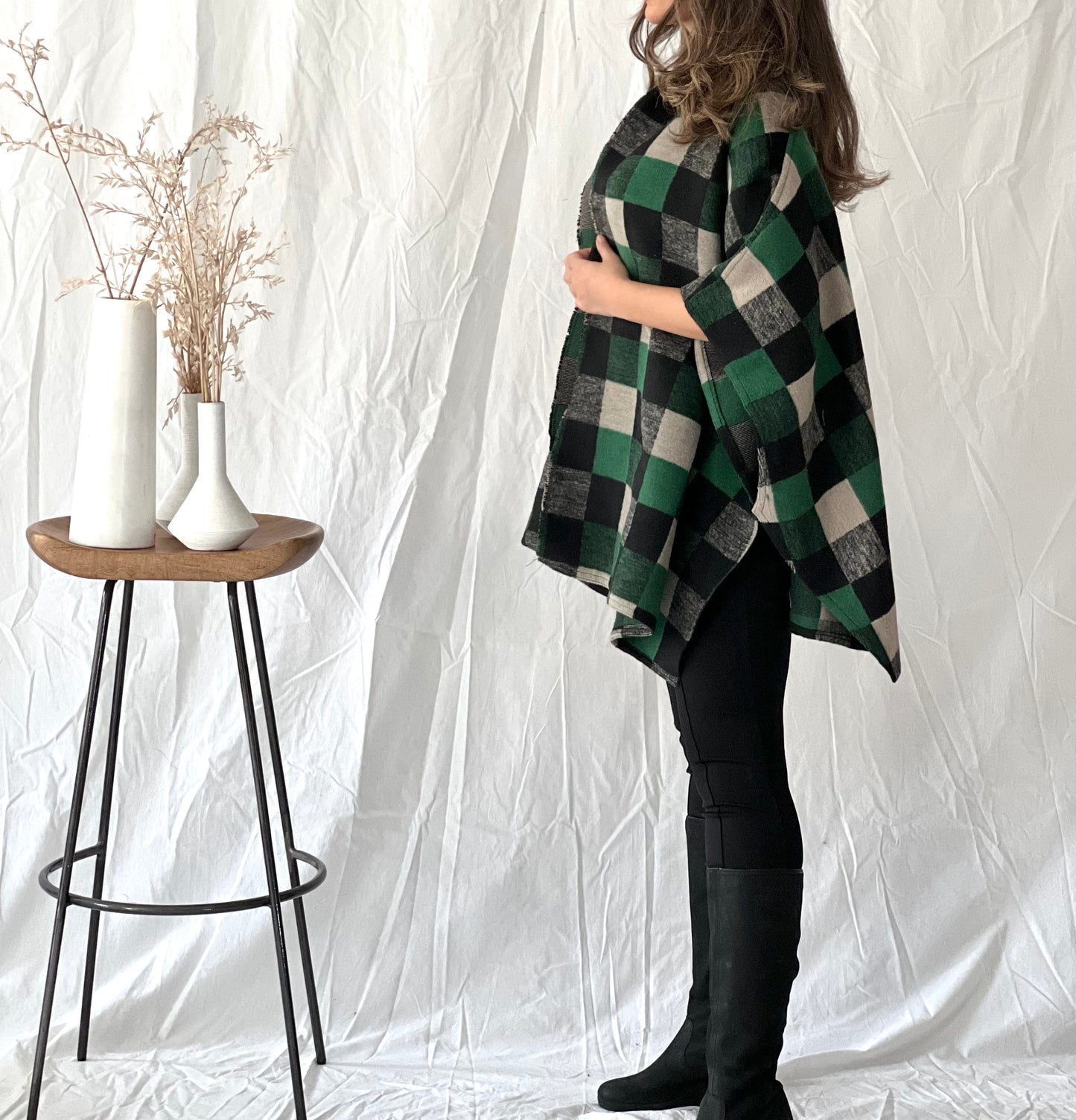 Green Checked Cape