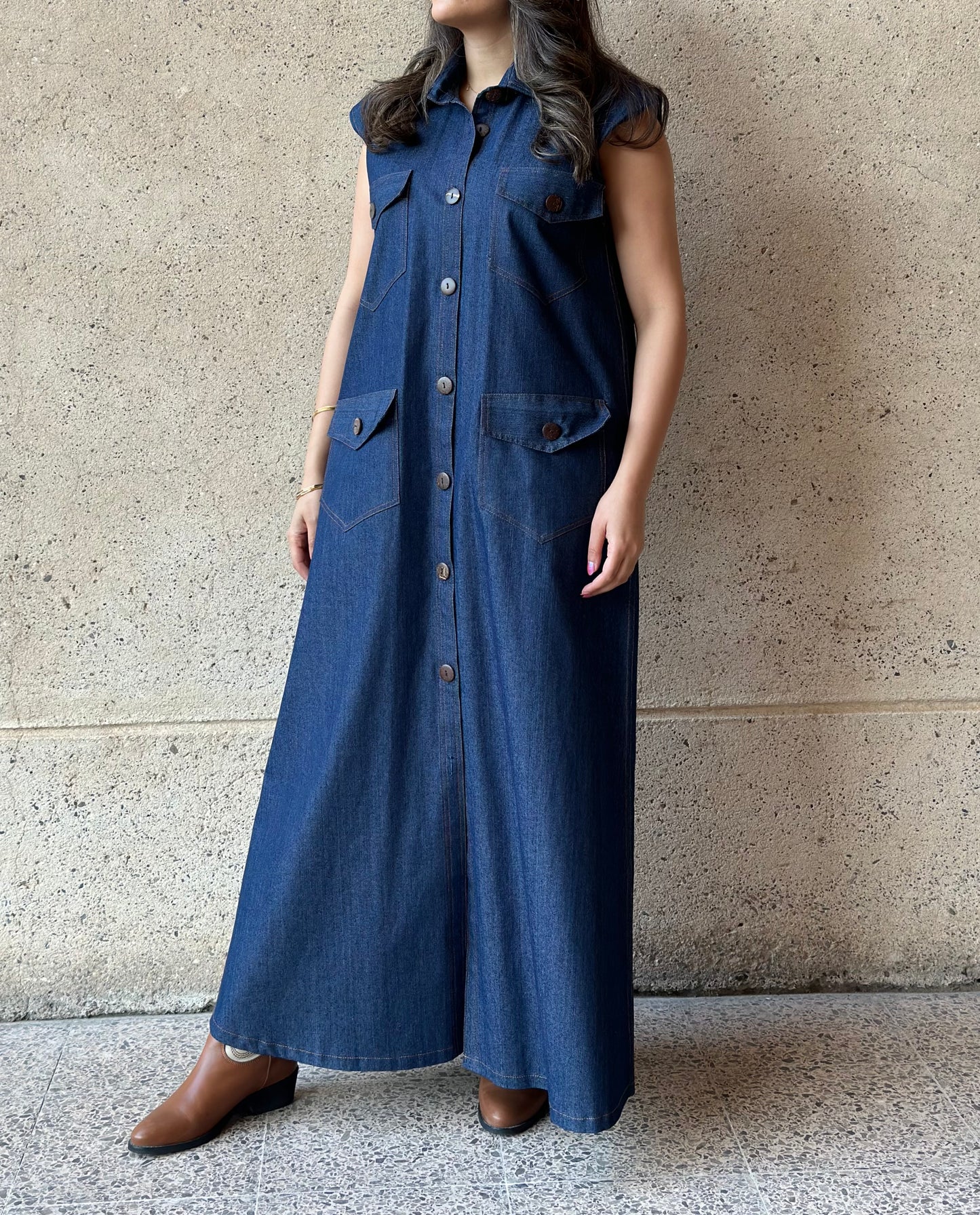 Denim Kaftan Dress فستان دراعه دينم