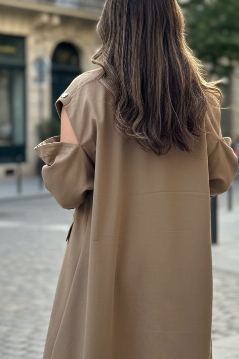 Shoulder Cut Trench Coat