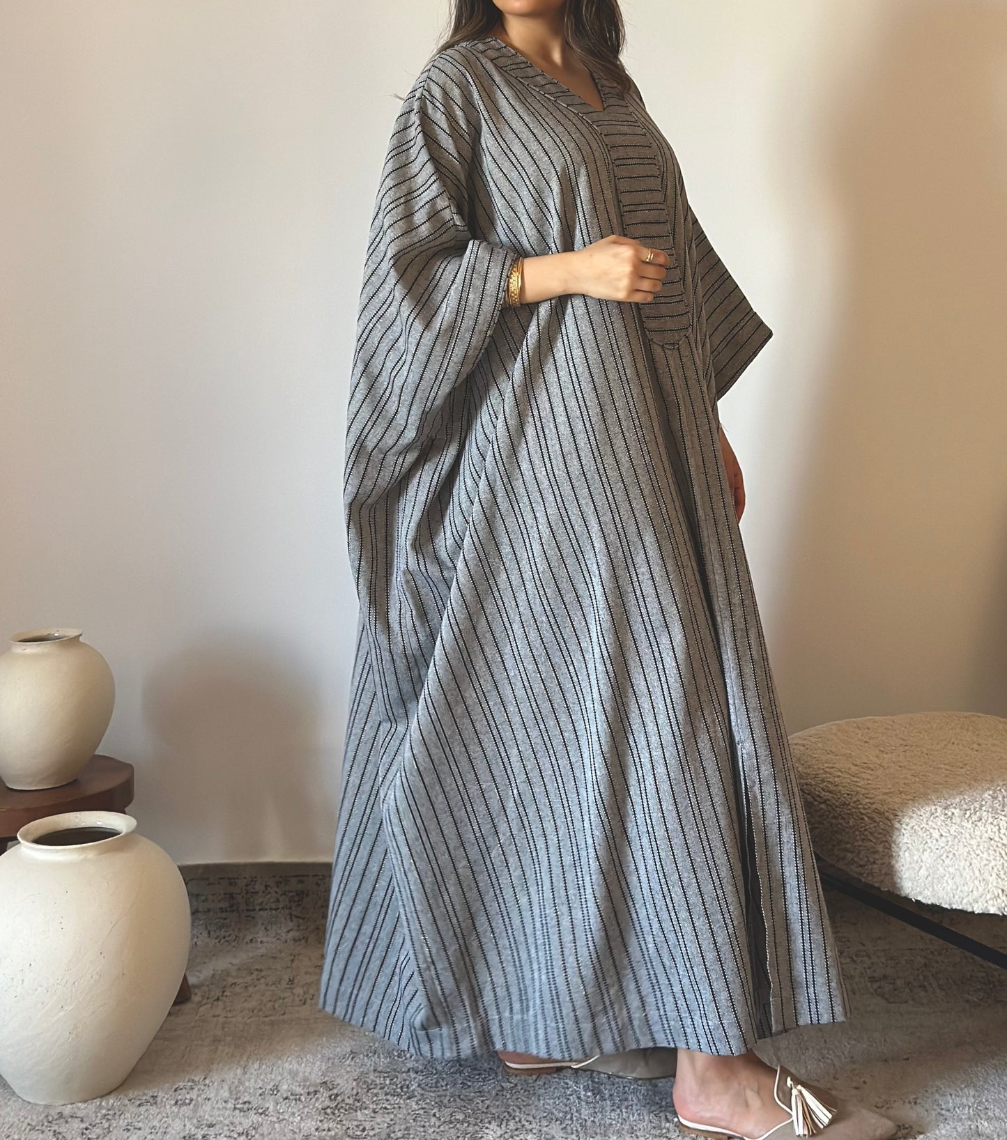 Grey Leena قفطان لينا رمادي