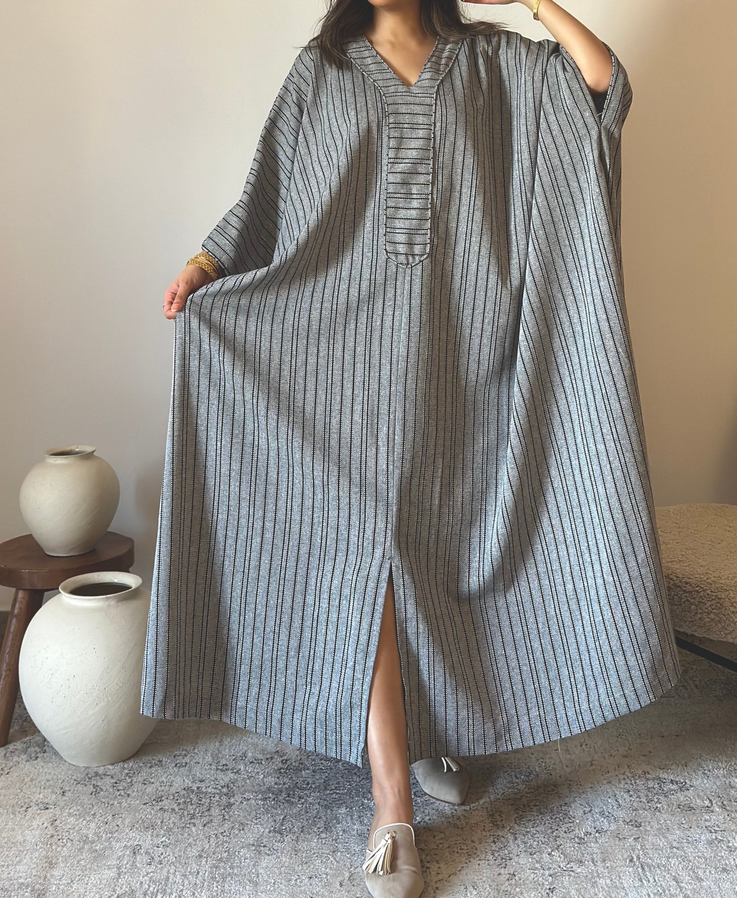 Grey Leena قفطان لينا رمادي
