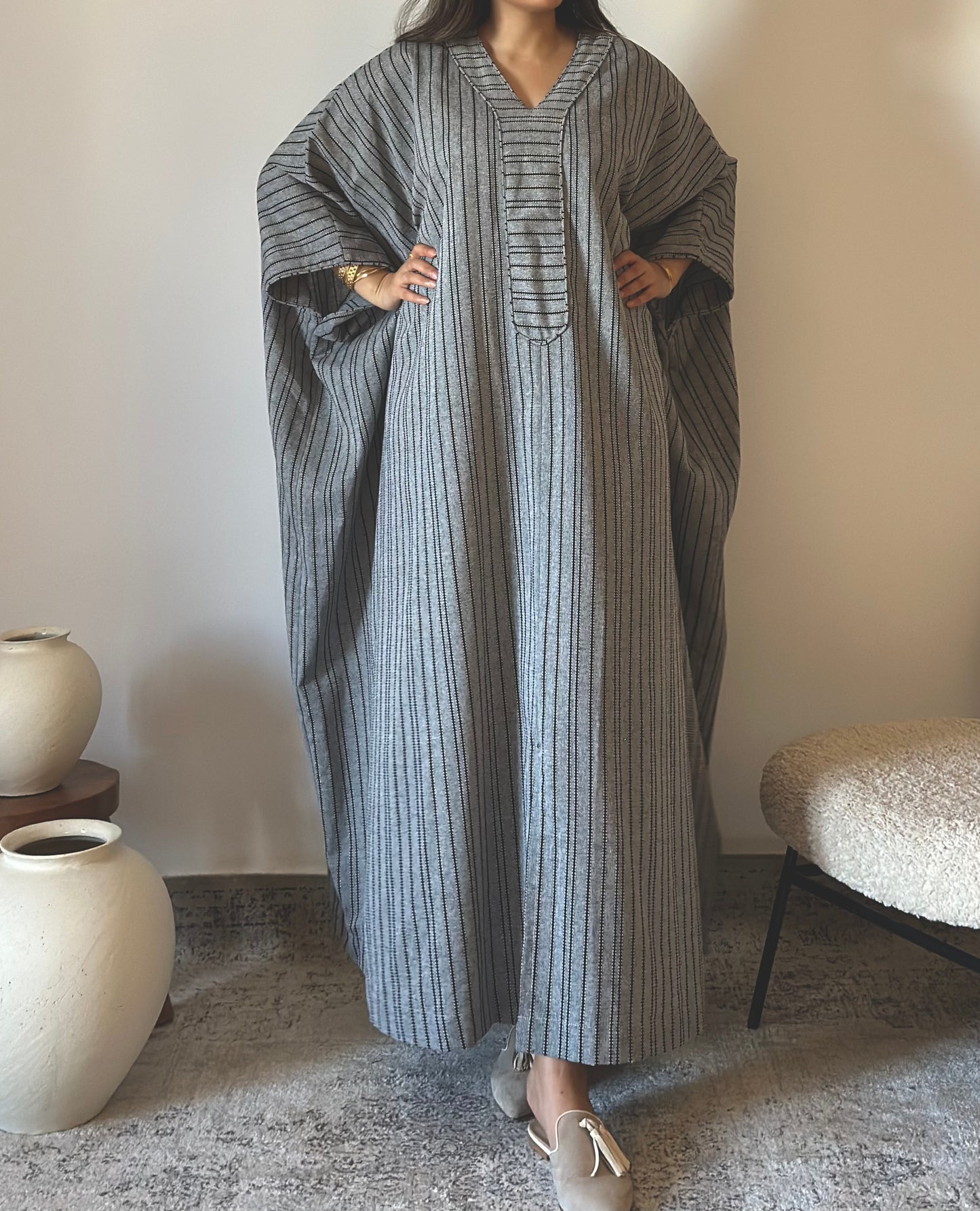 Grey Leena قفطان لينا رمادي