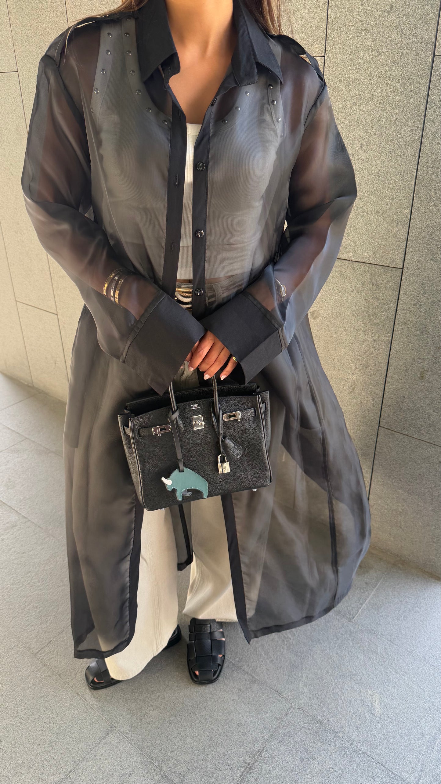 Black Sheer Trench | تربنش اورقنزا اسود