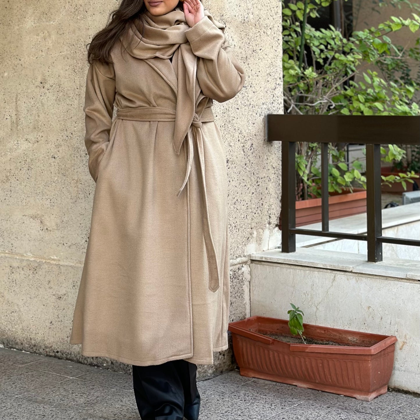 Teddy Wrap Coat كوت شال تيدي