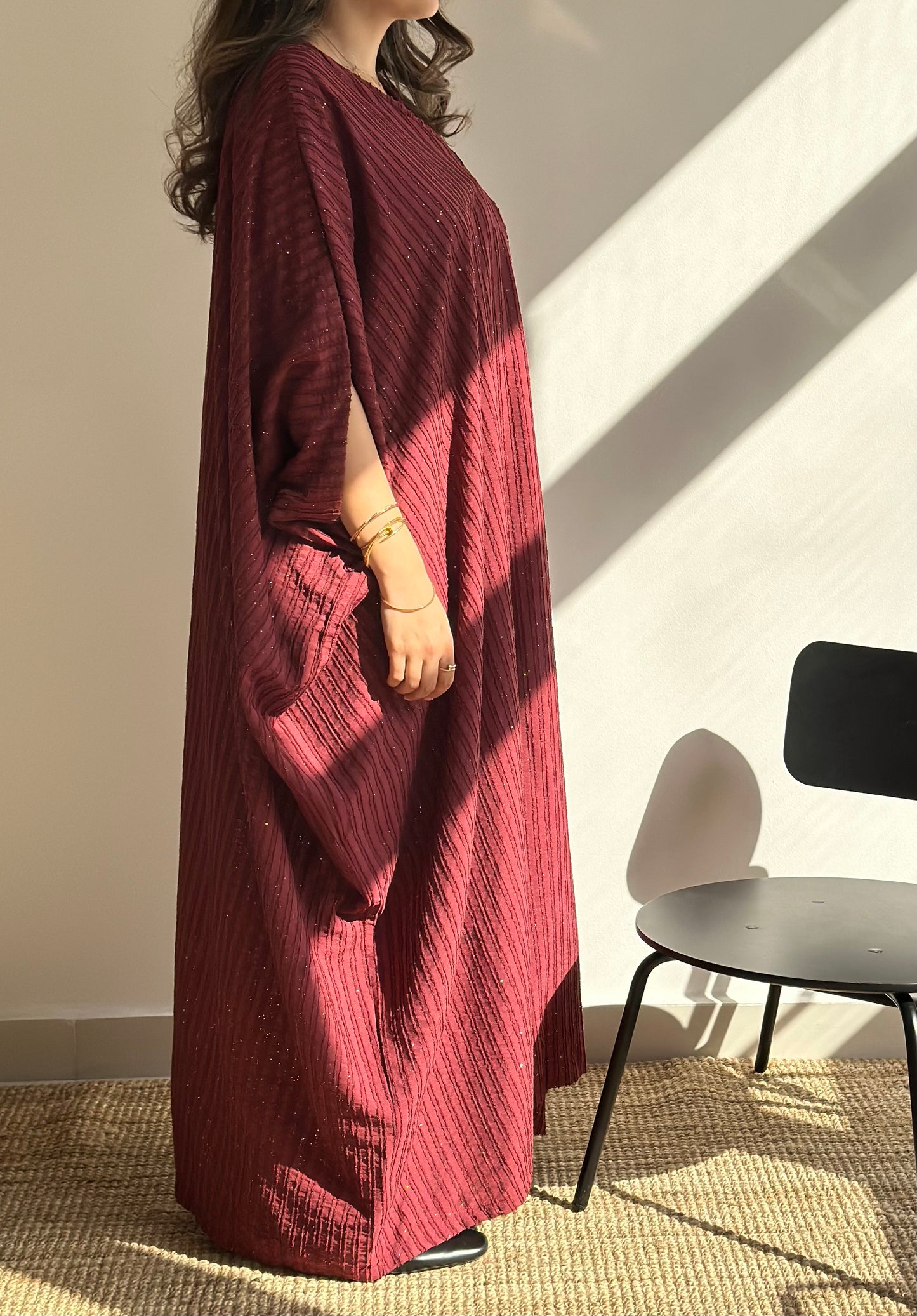 Berry Sparle Kaftan | فستان عنابي لامع