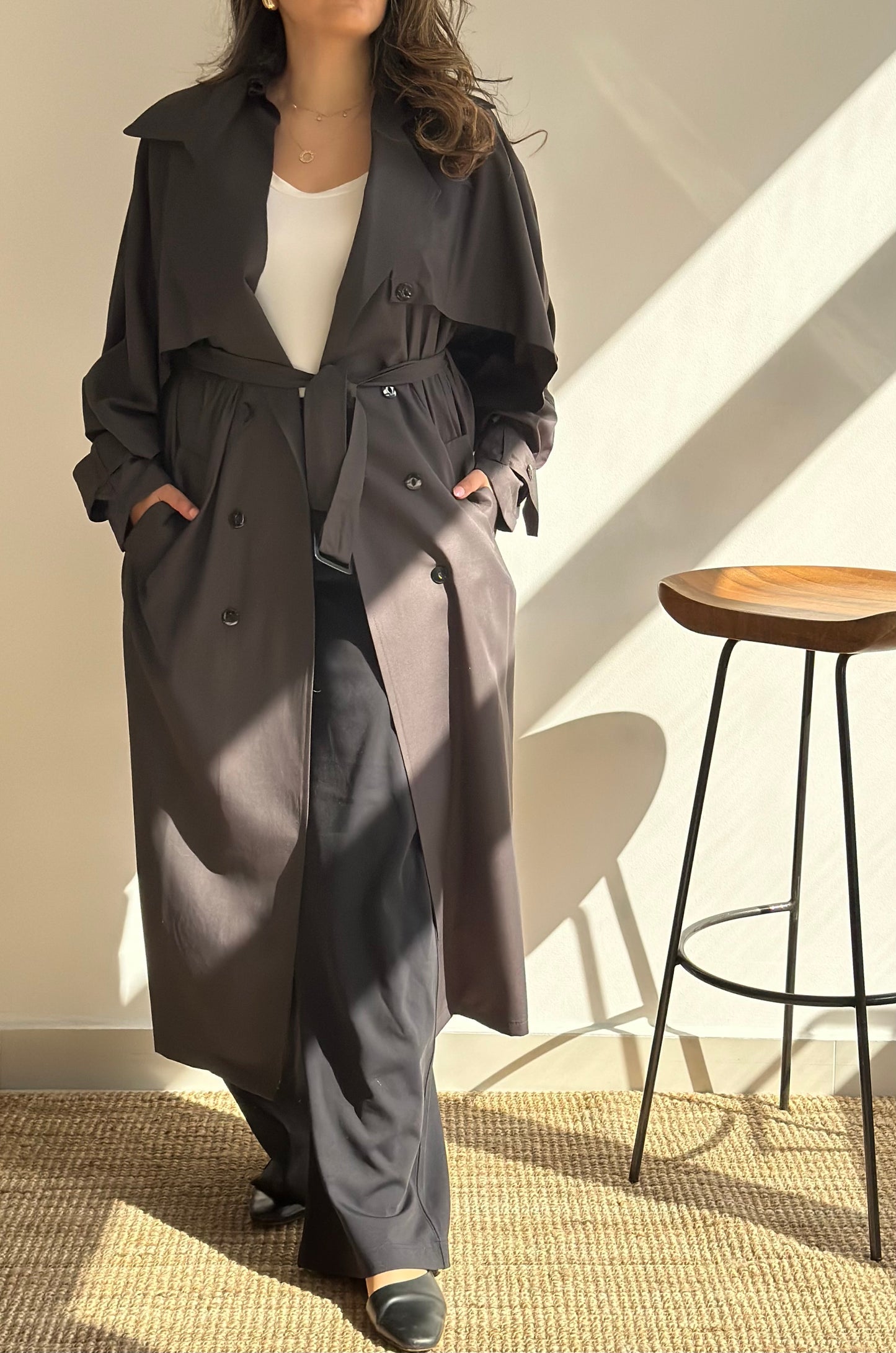 Greece Grey Trench | ترينش غريس رمادي