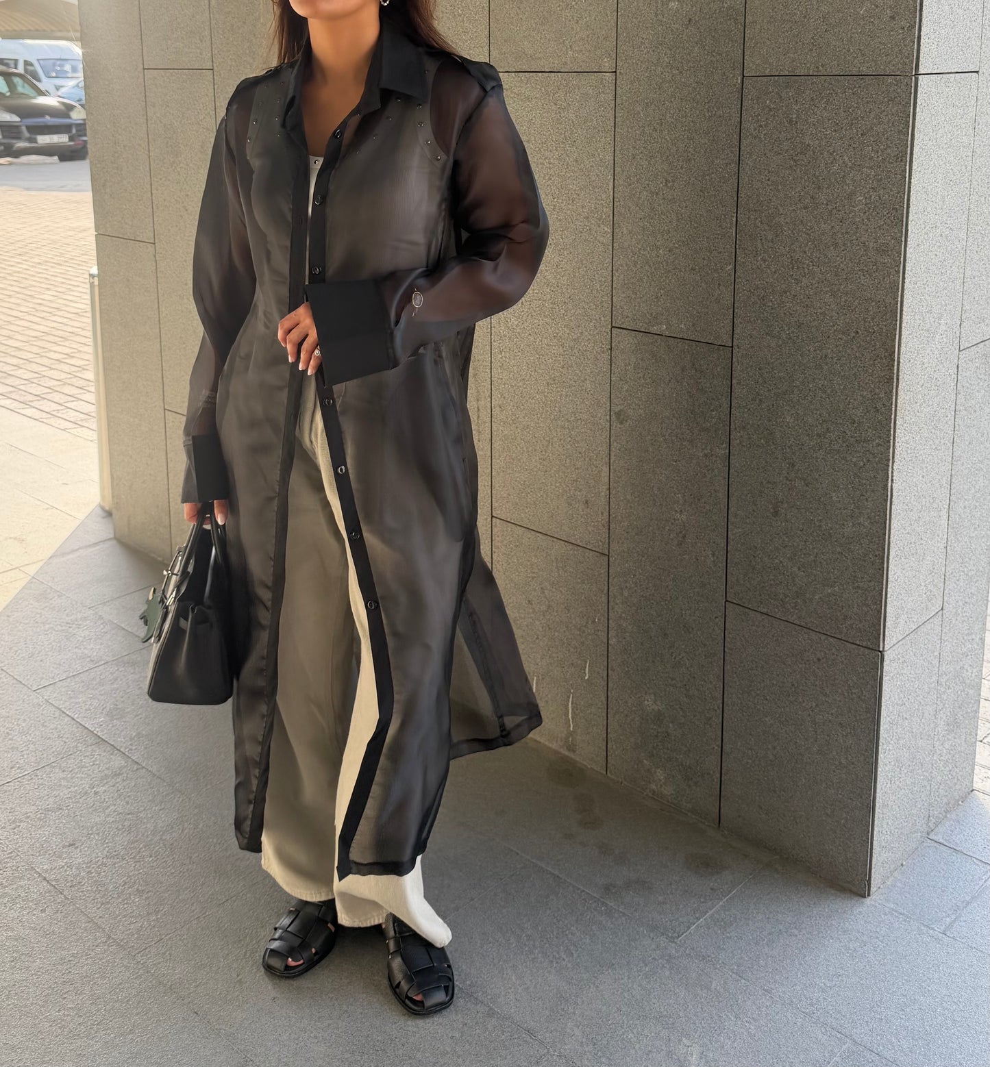 Black Sheer Trench | تربنش اورقنزا اسود