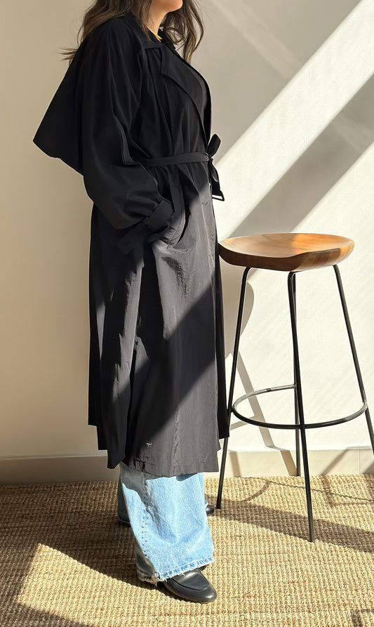Sicily Black Trench| ترينش سيسلي صيفي اسود