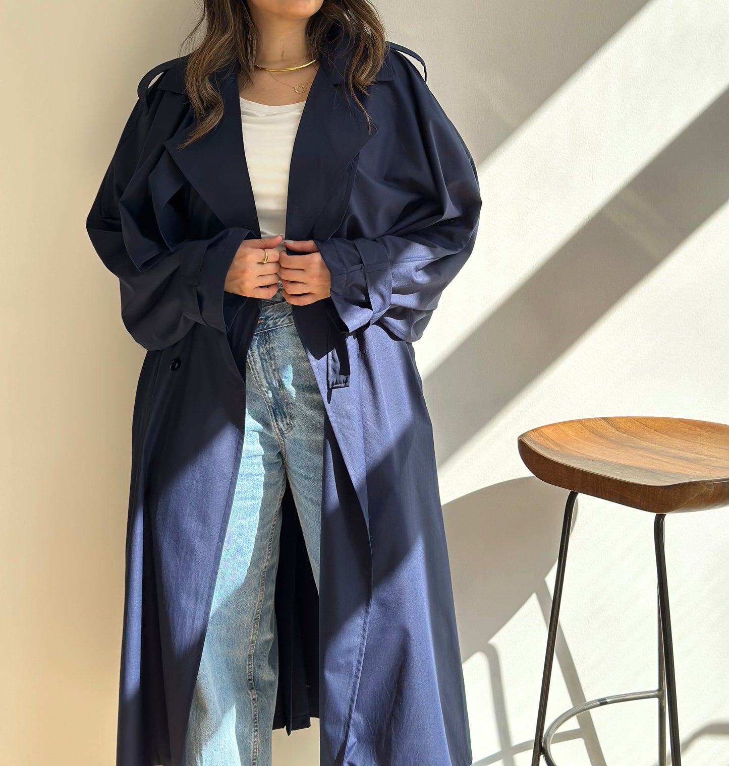 Navy summer trench