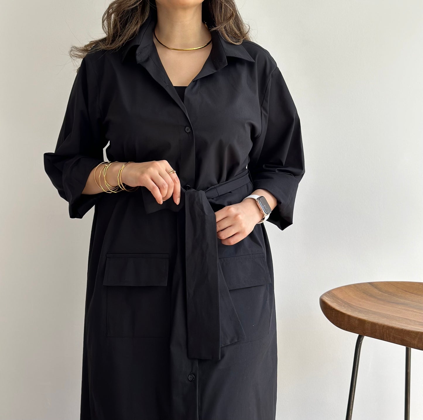 Minimal Black Dress| فستان اسود قطن