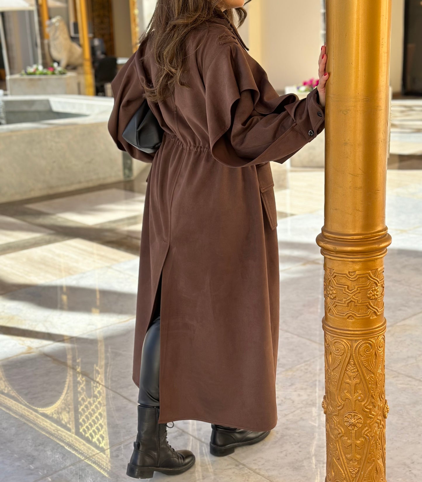 Attico Suede Trench ترينش شاموا بني