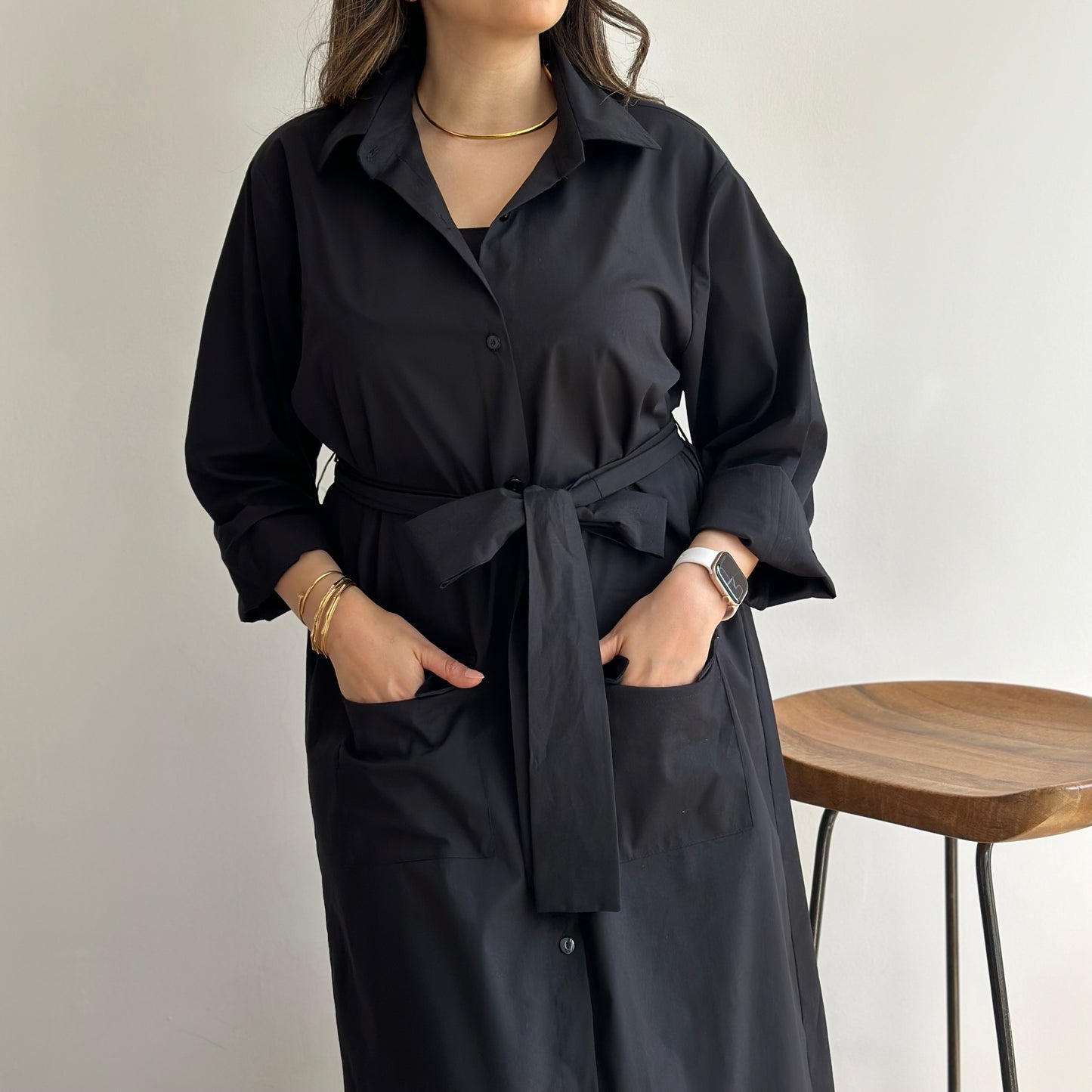Minimal Black Dress| فستان اسود قطن