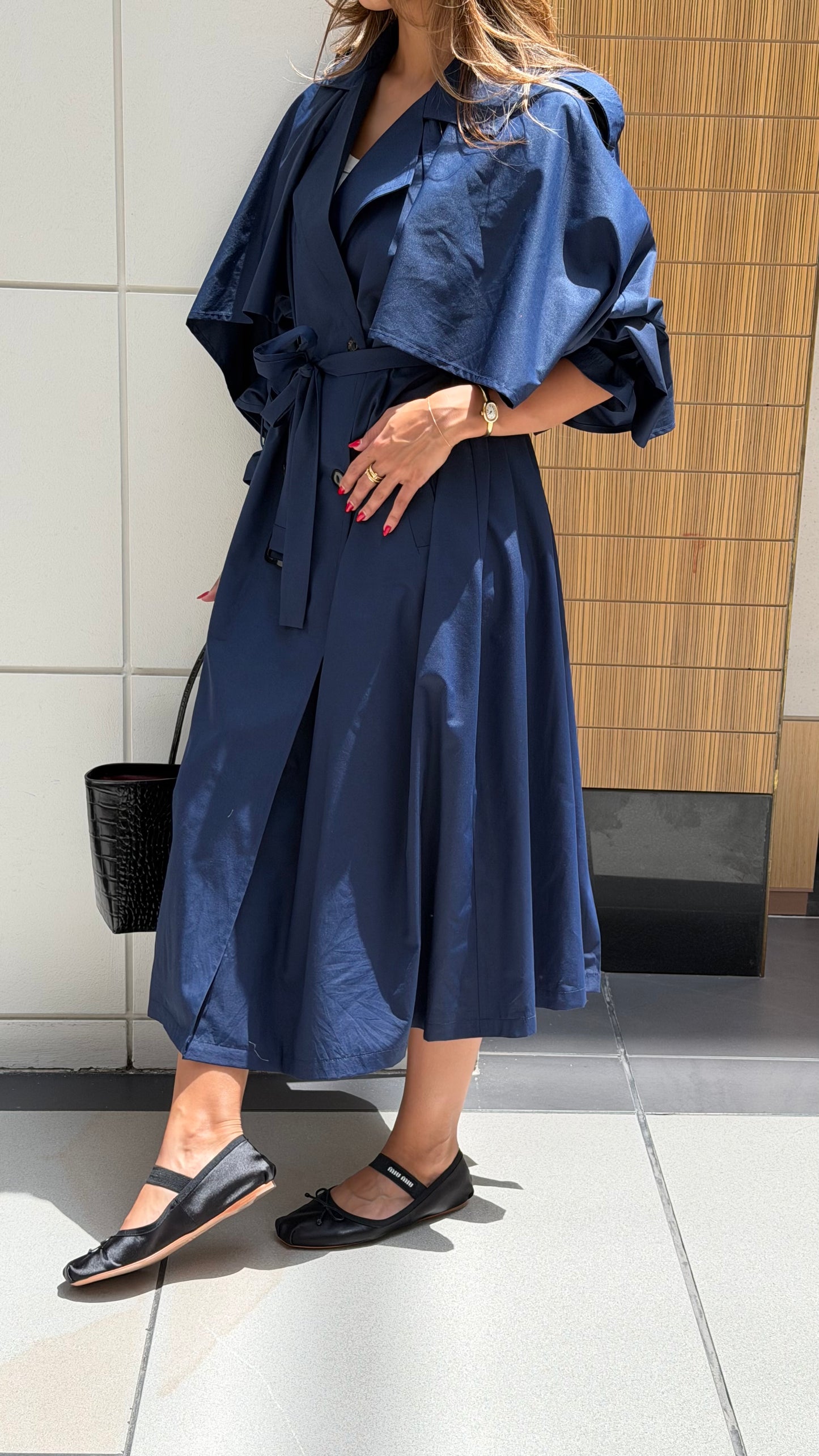 Milan Navy Trench| ترينش ميلان صيفي كحلي