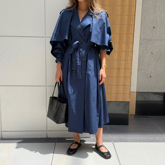 Milan Navy Trench| ترينش ميلان صيفي كحلي