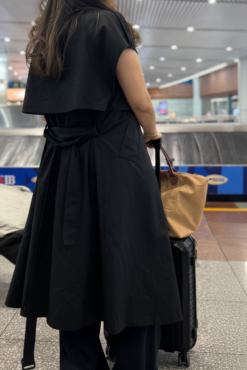 Black Travel Trench| ترينش جبانيز اسود