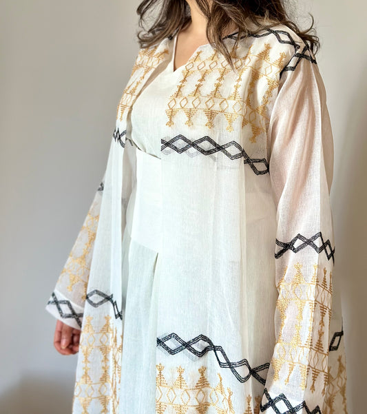 White Najd Kaftan قفطان نجد ابيض