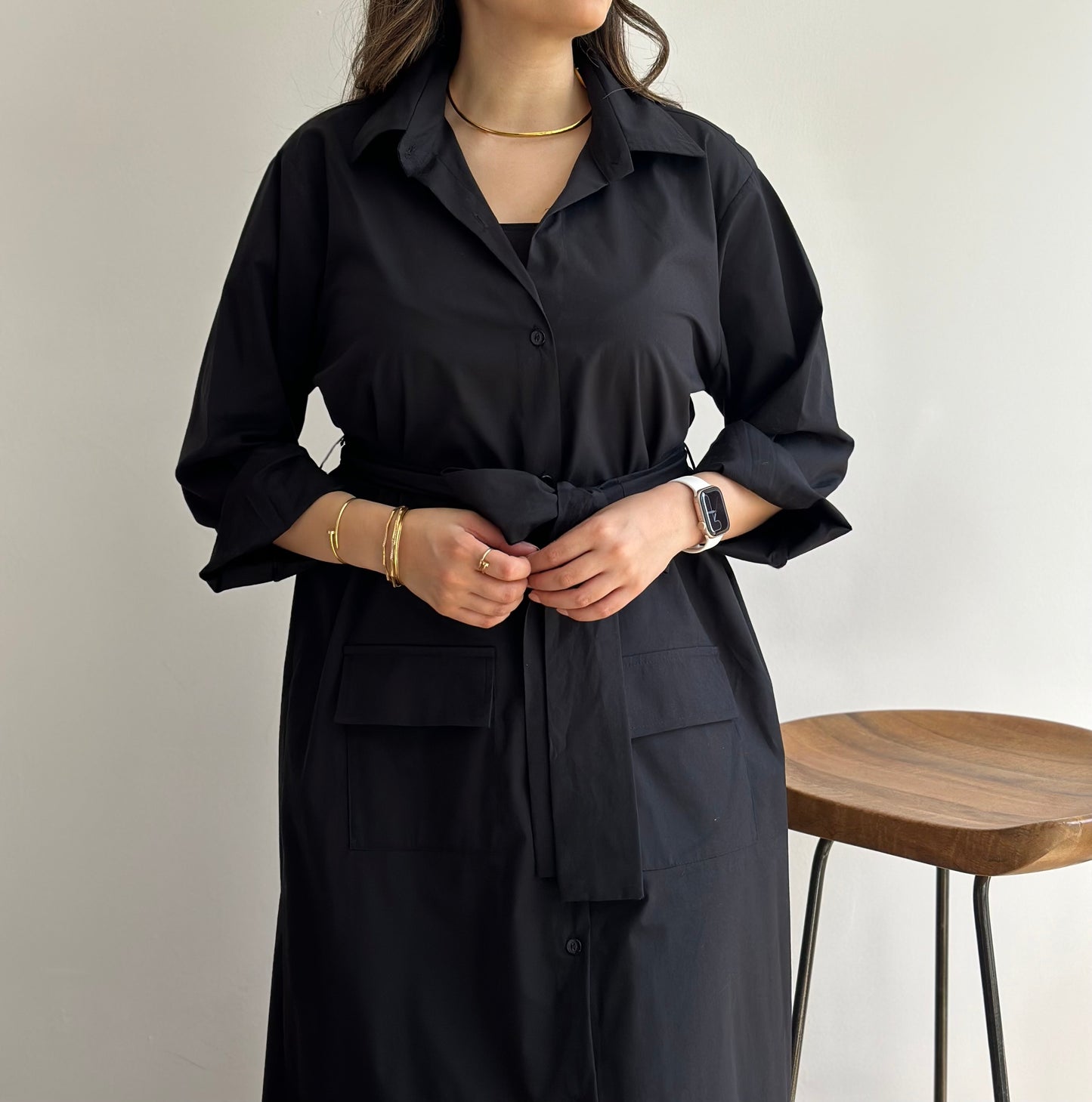Minimal Black Dress| فستان اسود قطن