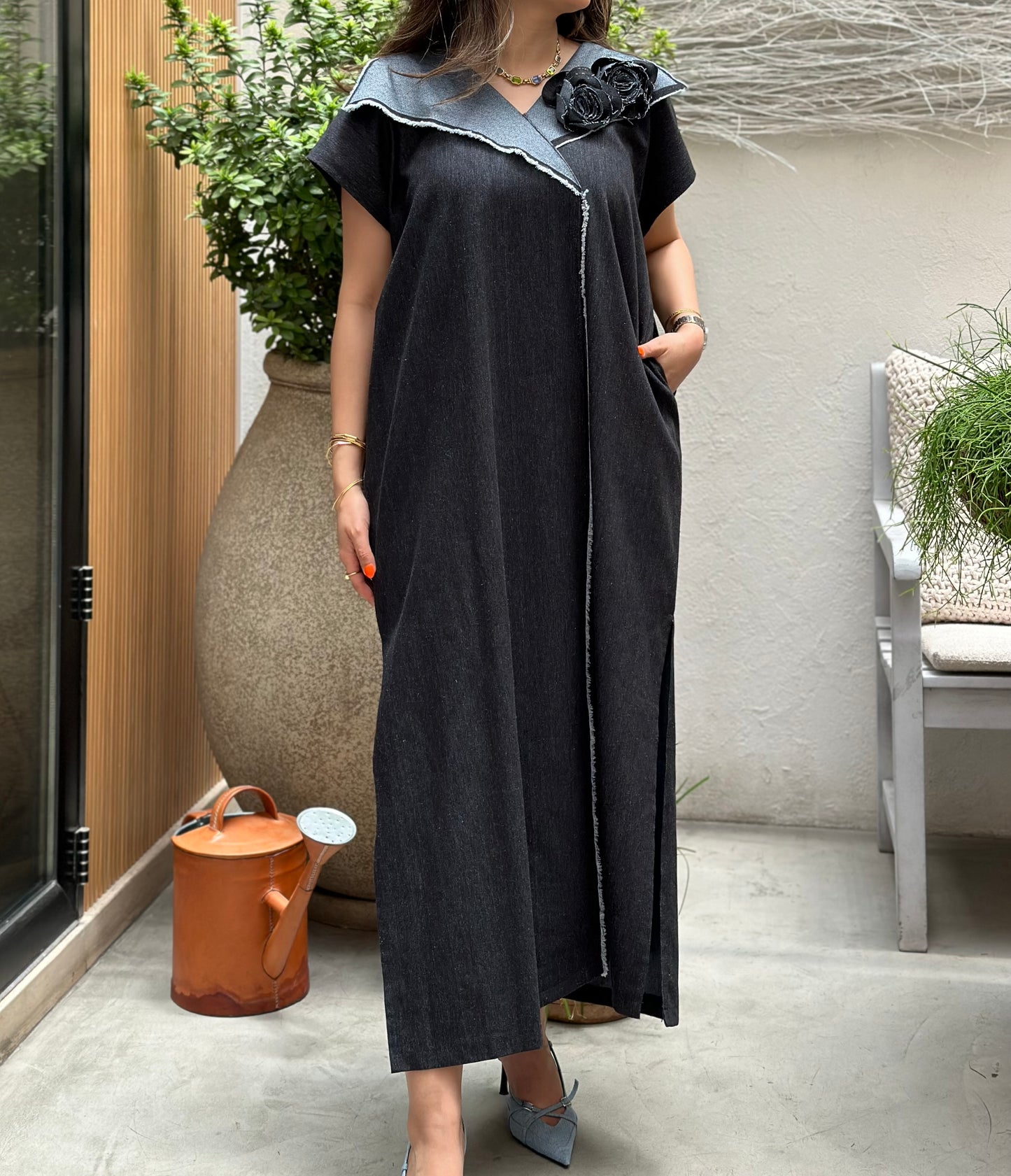 Folded Kaftan Dress فستان دراعة فولد