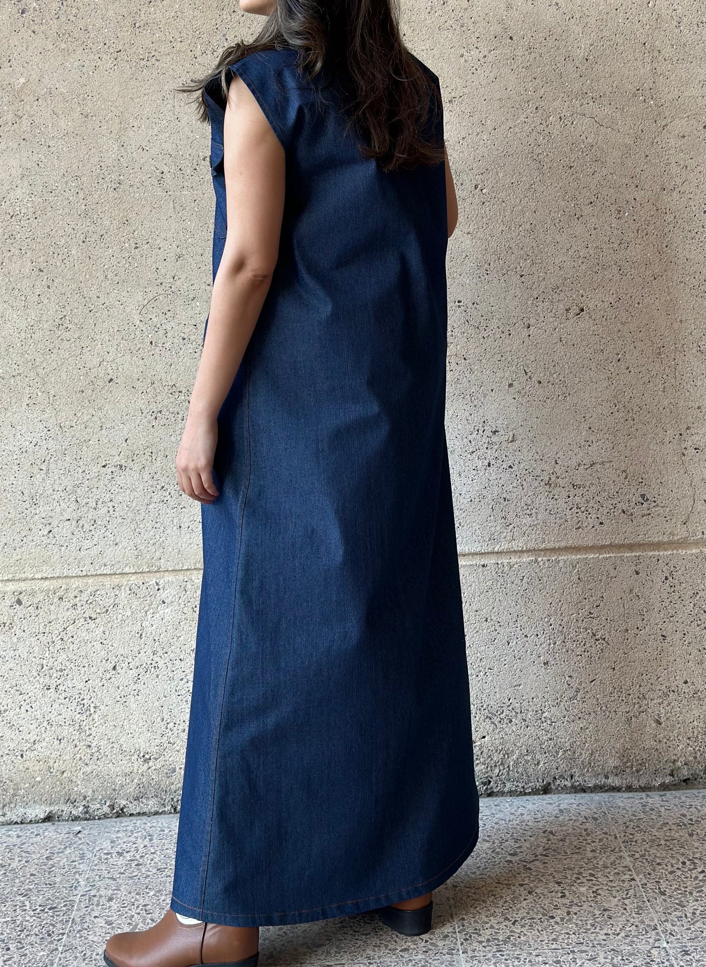 Denim Kaftan Dress فستان دراعه دينم