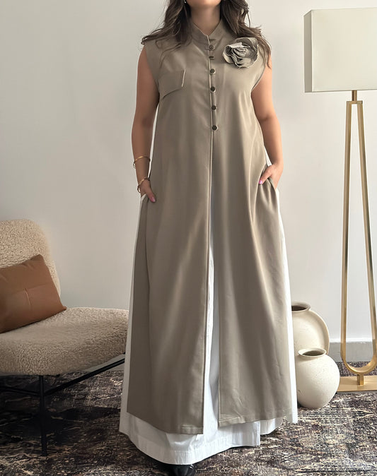 Biege Flora Suit بدلة بيج فلورا