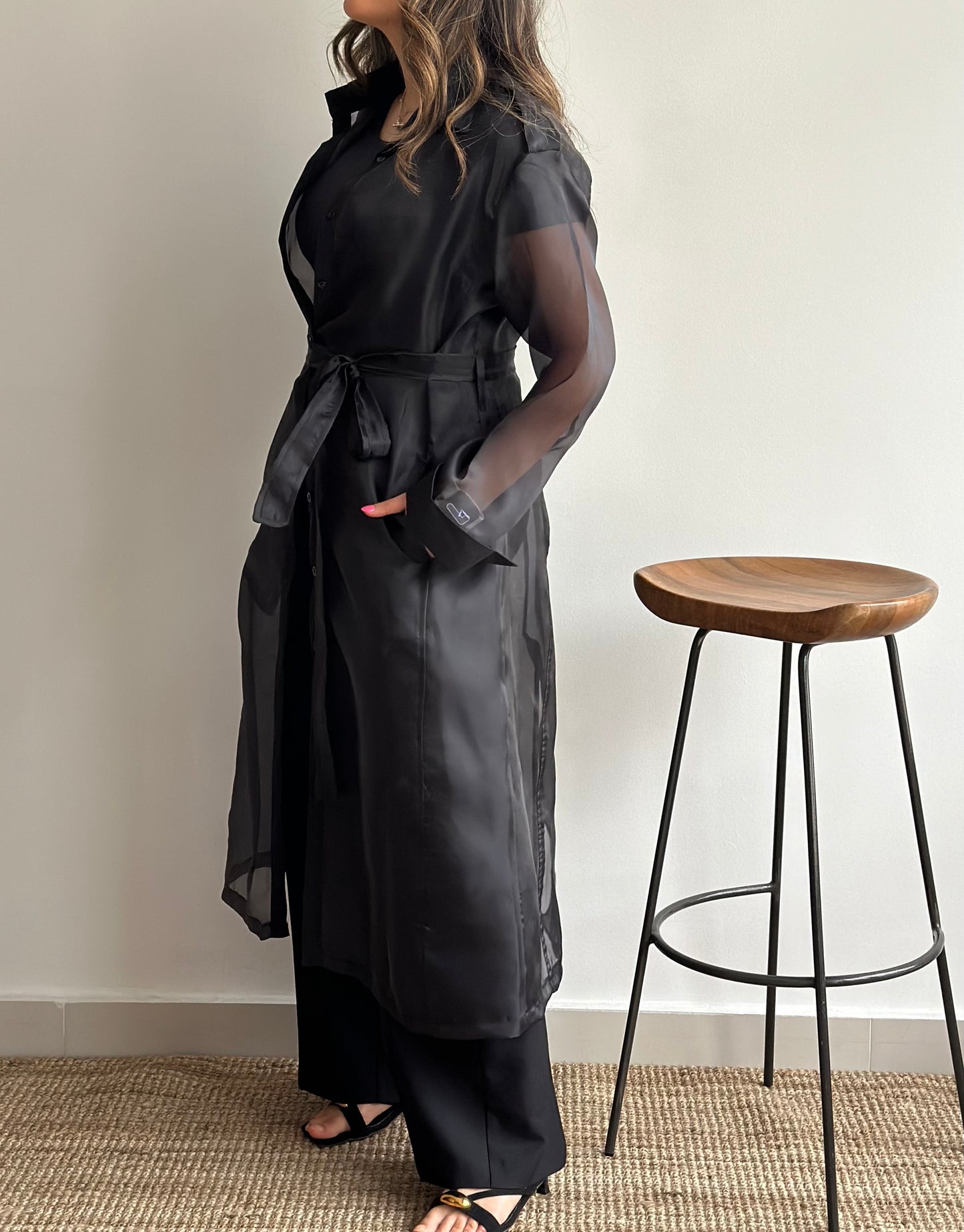 Black Sheer Trench | تربنش اورقنزا اسود