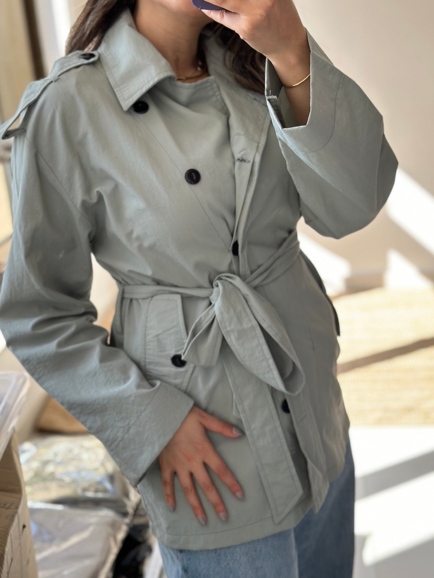 Minted Short Trench| ترينش قصير