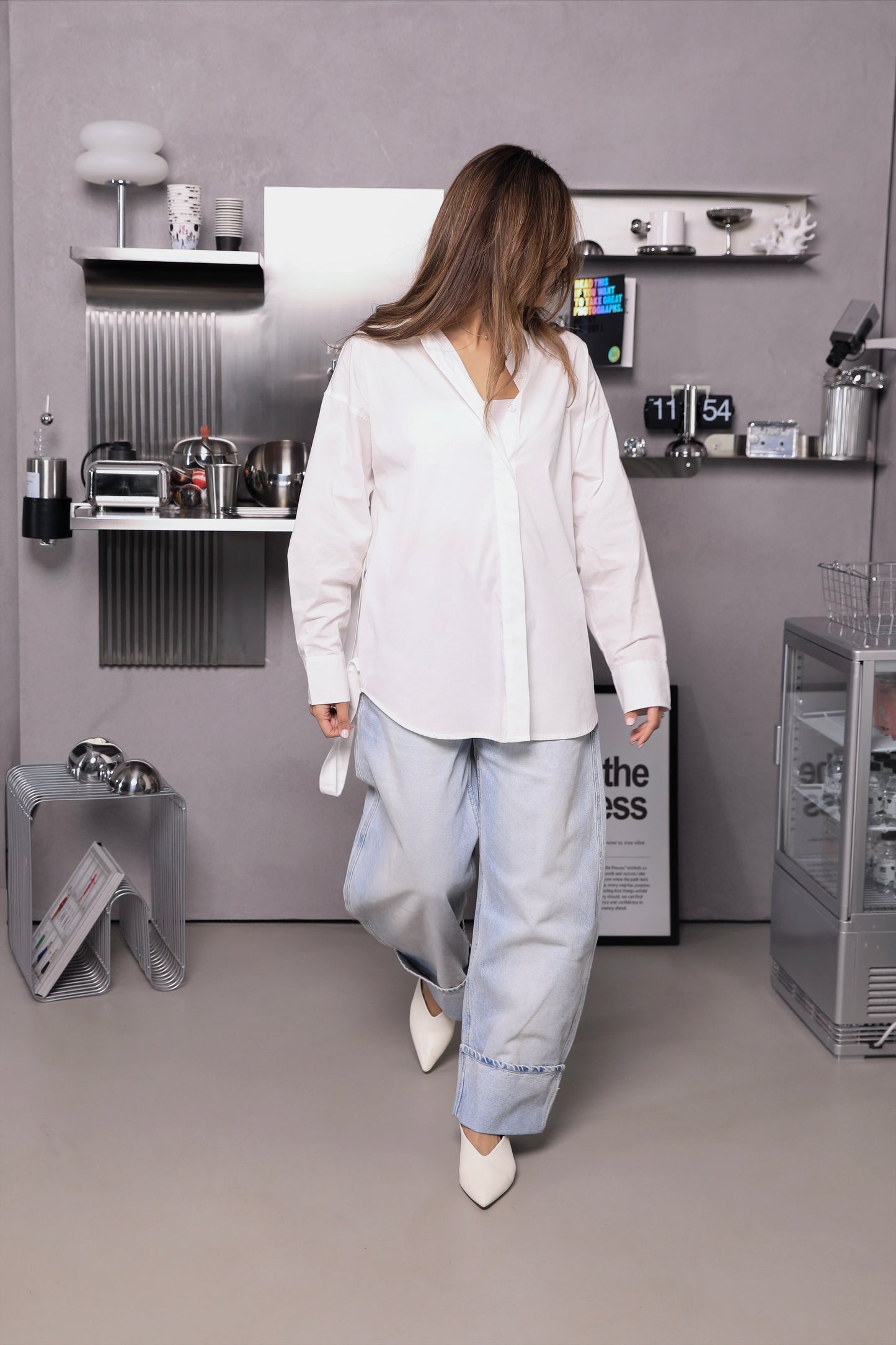 Belted Cotton Shirt | قميص ابيض بحزام متعدد التنسيق