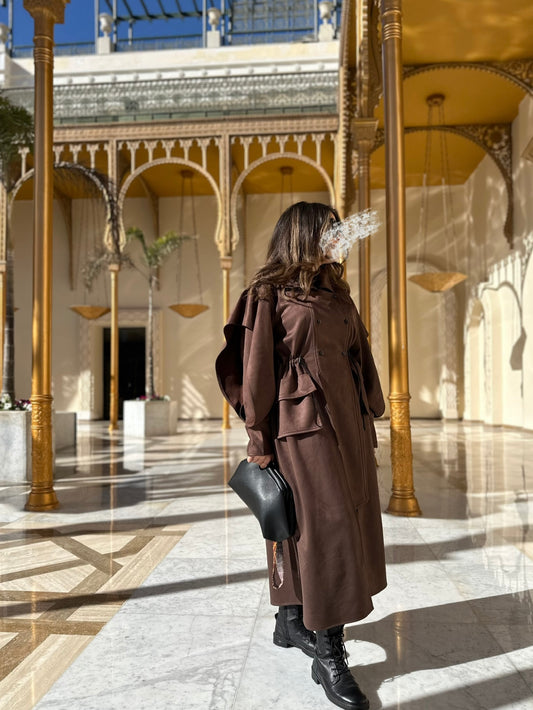 Attico Suede Trench ترينش شاموا بني