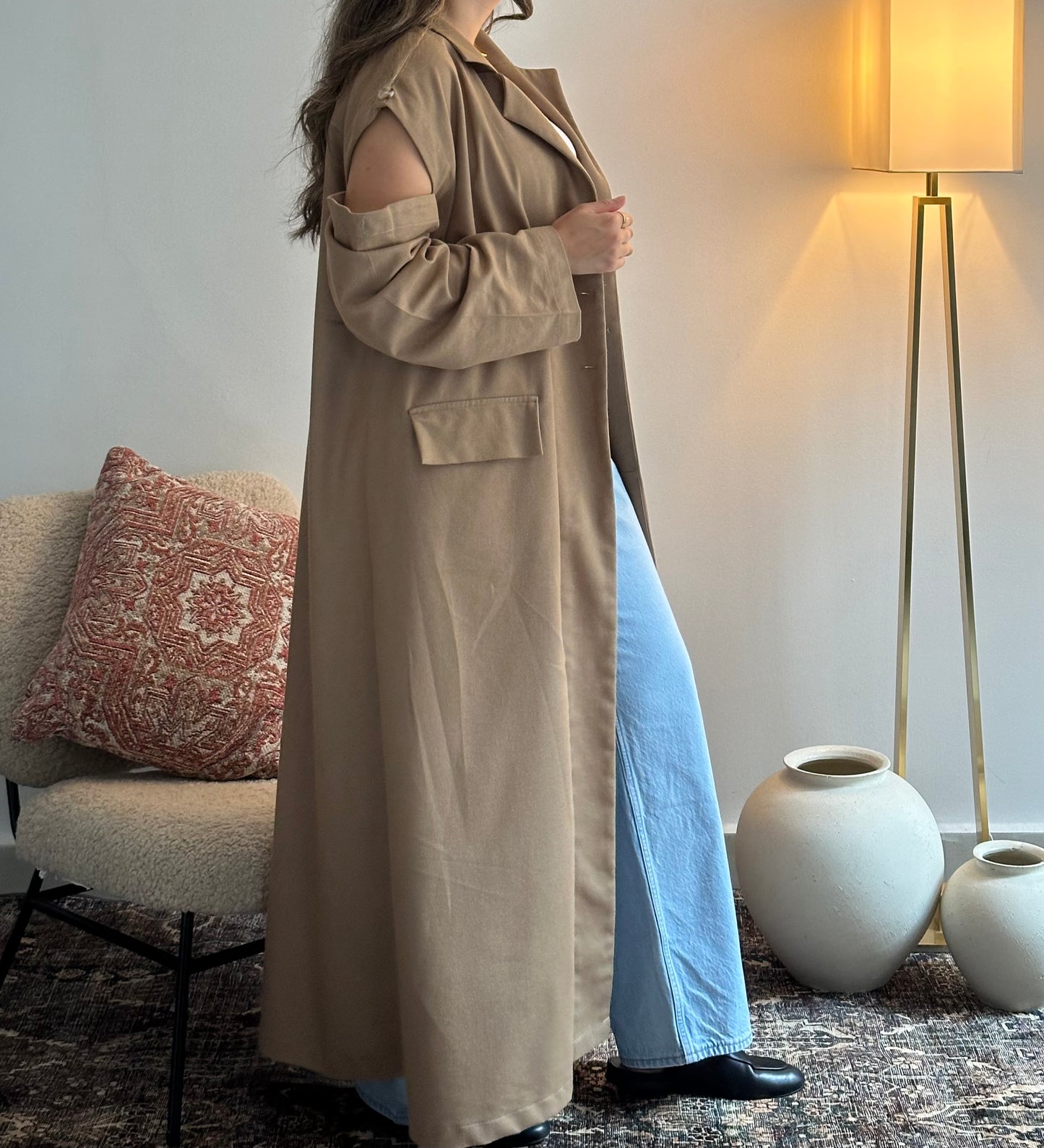 Shoulder Cut Trench Coat