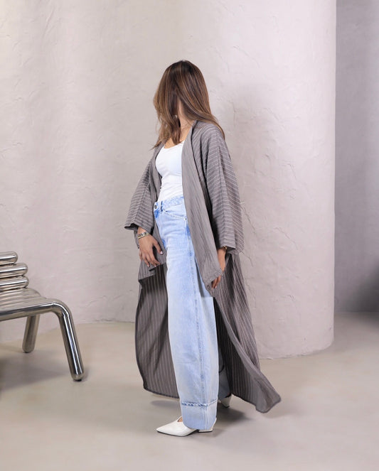 Summer Ash Moderna Bisht | بشت موديرنا رمادي صيفي