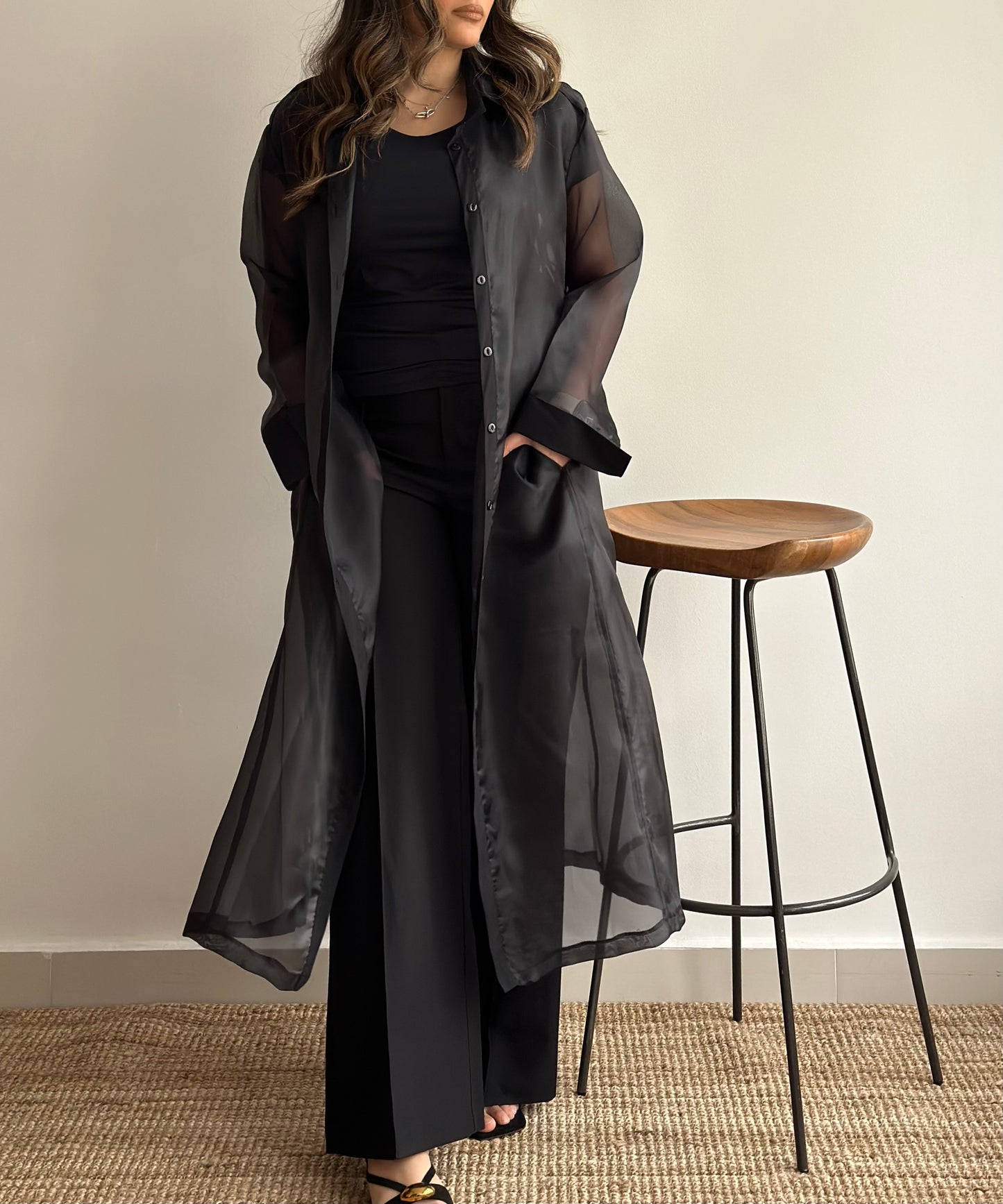 Black Sheer Trench | تربنش اورقنزا اسود