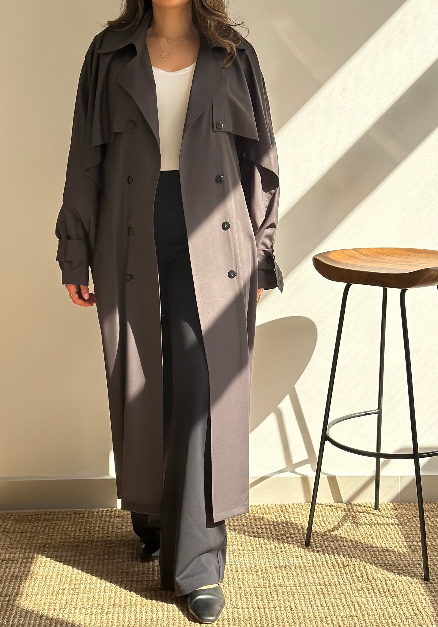 Greece Grey Trench | ترينش غريس رمادي