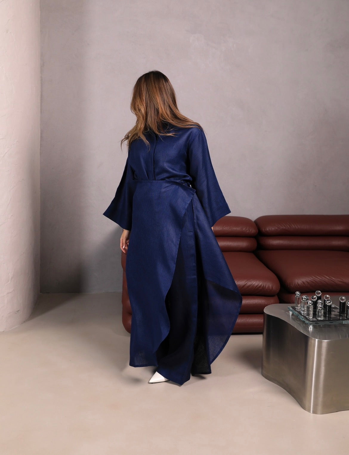 Deep Navy Set | طقم لينن كحلي
