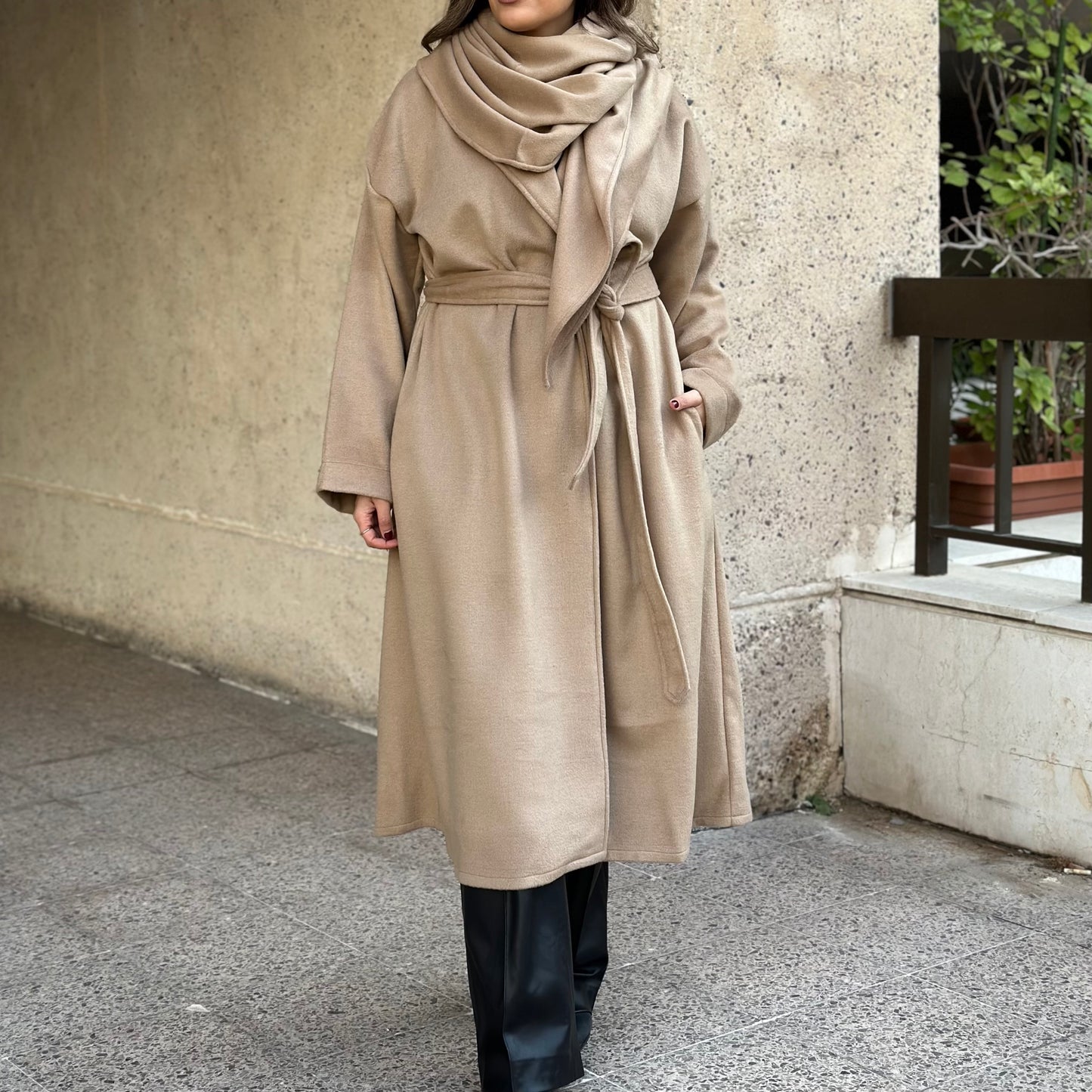 Teddy Wrap Coat كوت شال تيدي