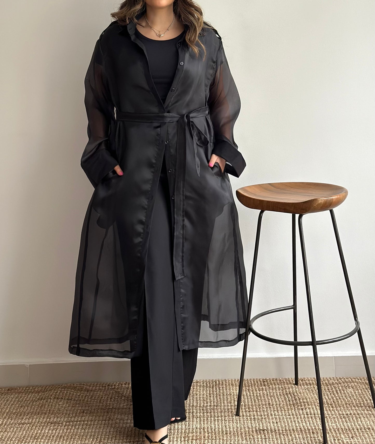 Black Sheer Trench | تربنش اورقنزا اسود