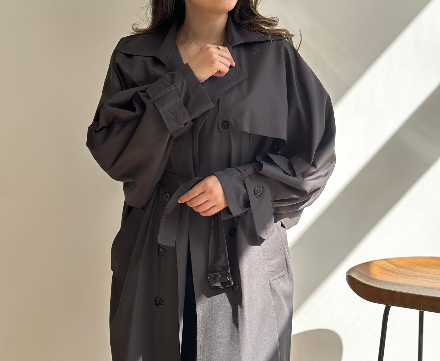Greece Grey Trench | ترينش غريس رمادي