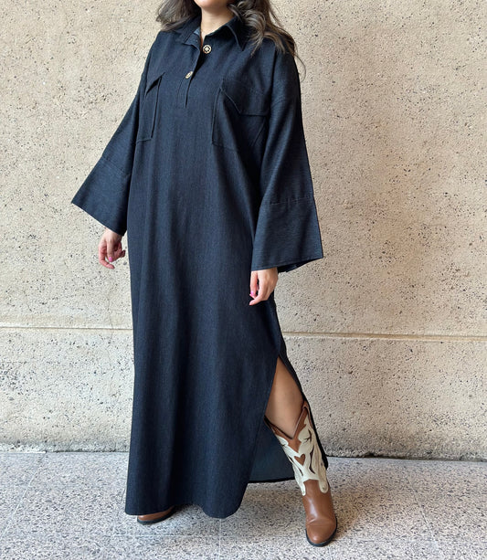 Cargo Denim Kaftan فستان دينم كارقو