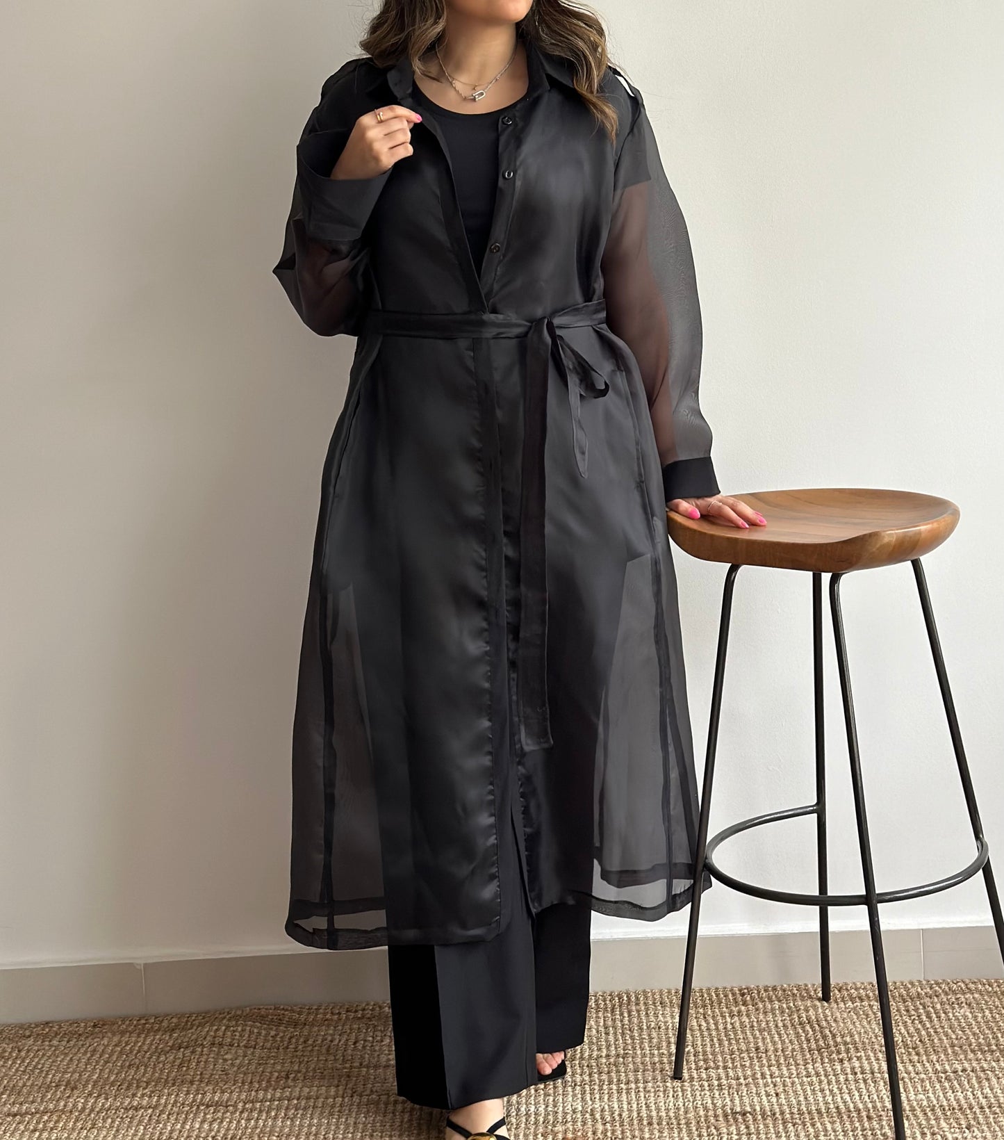 Black Sheer Trench | تربنش اورقنزا اسود