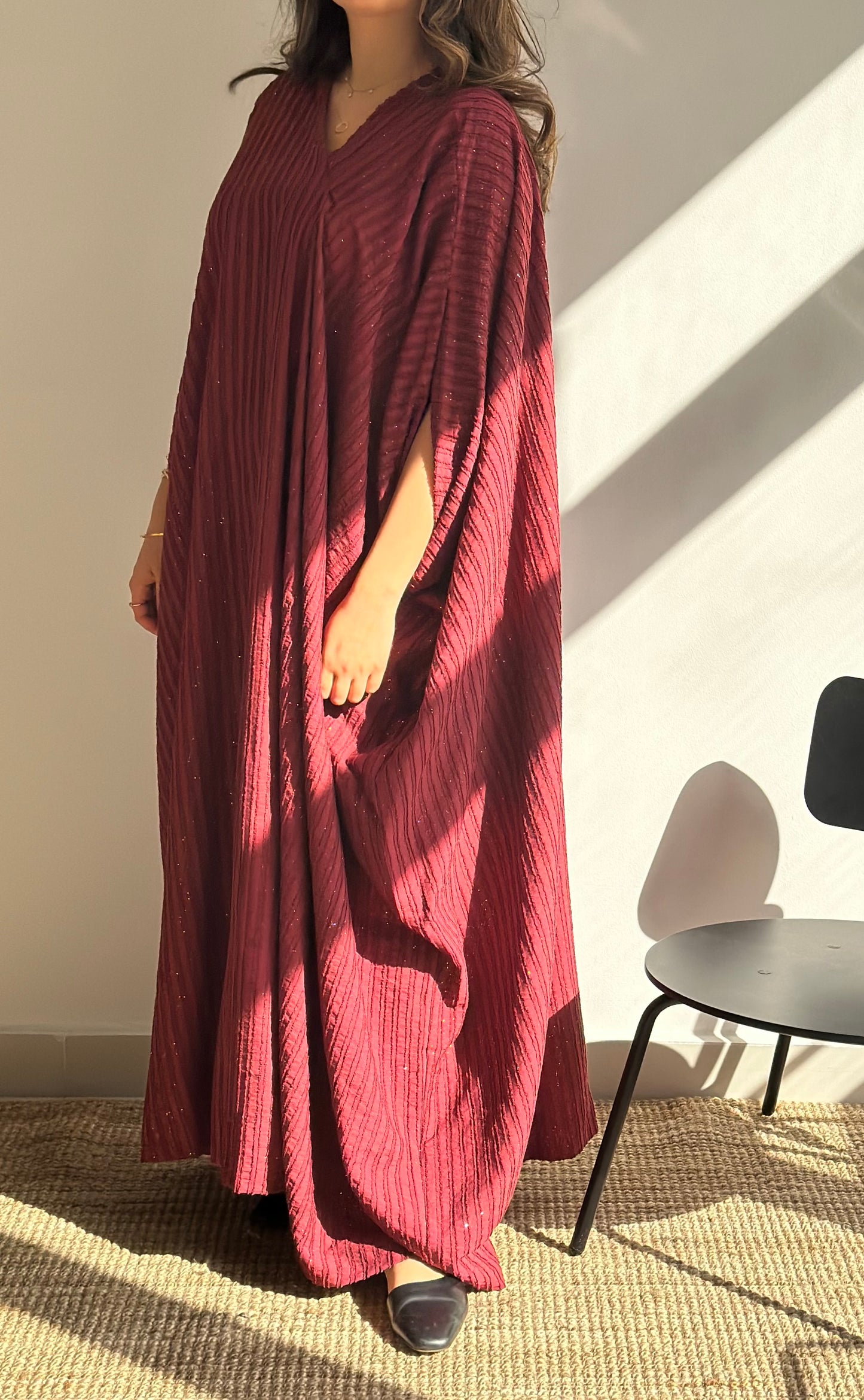 Berry Sparle Kaftan | فستان عنابي لامع
