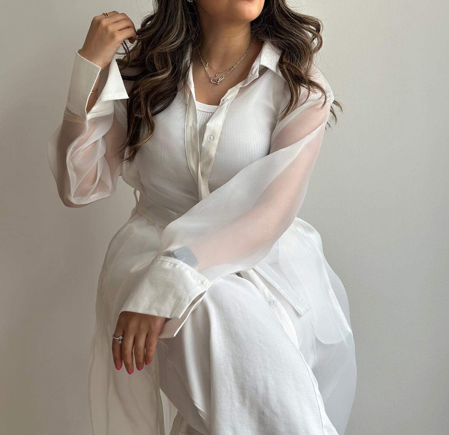 White Sheer Trench | ترينش اورقنزا ابيض