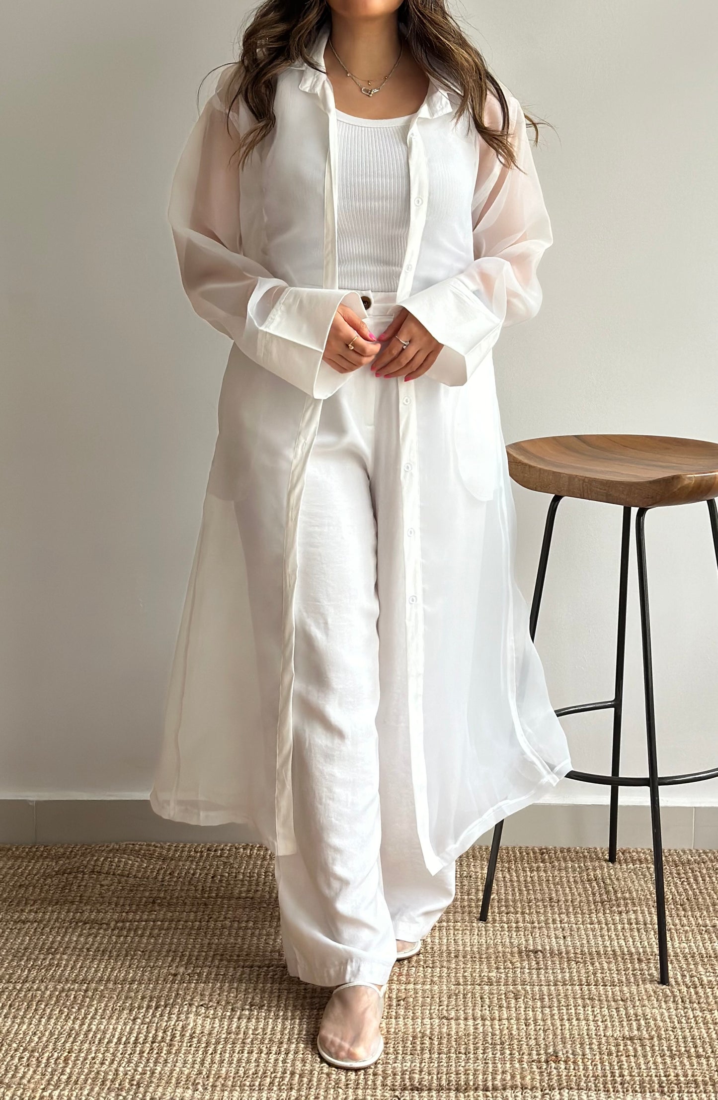 White Sheer Trench | ترينش اورقنزا ابيض