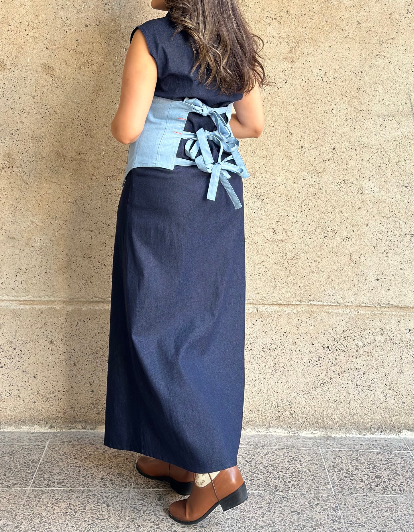 The Corset Kaftan Dress فستان دراعة جينز الكورسيه