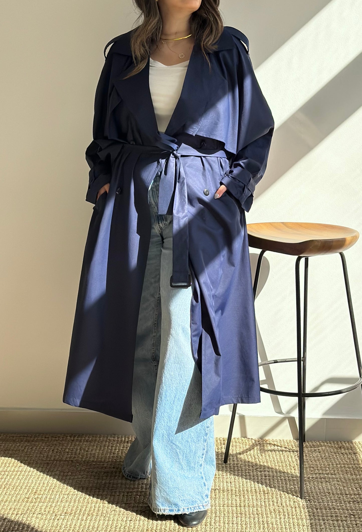 Navy summer trench