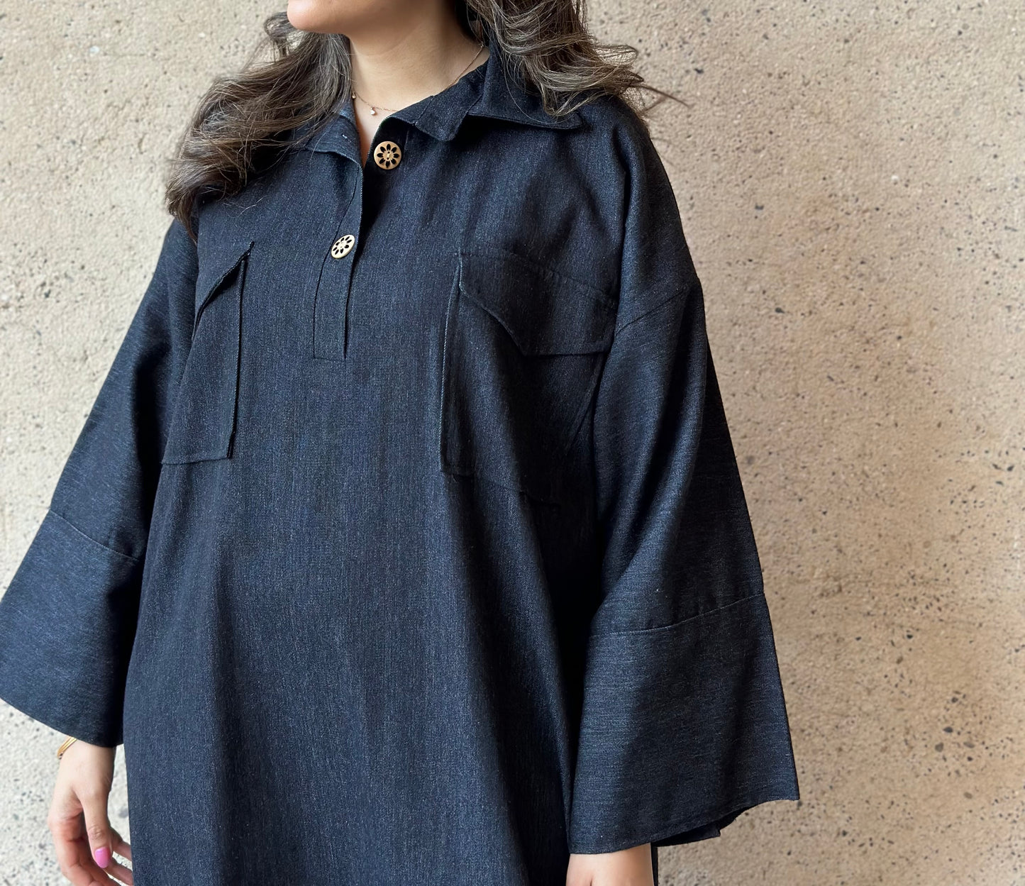 Cargo Denim Kaftan فستان دينم كارقو