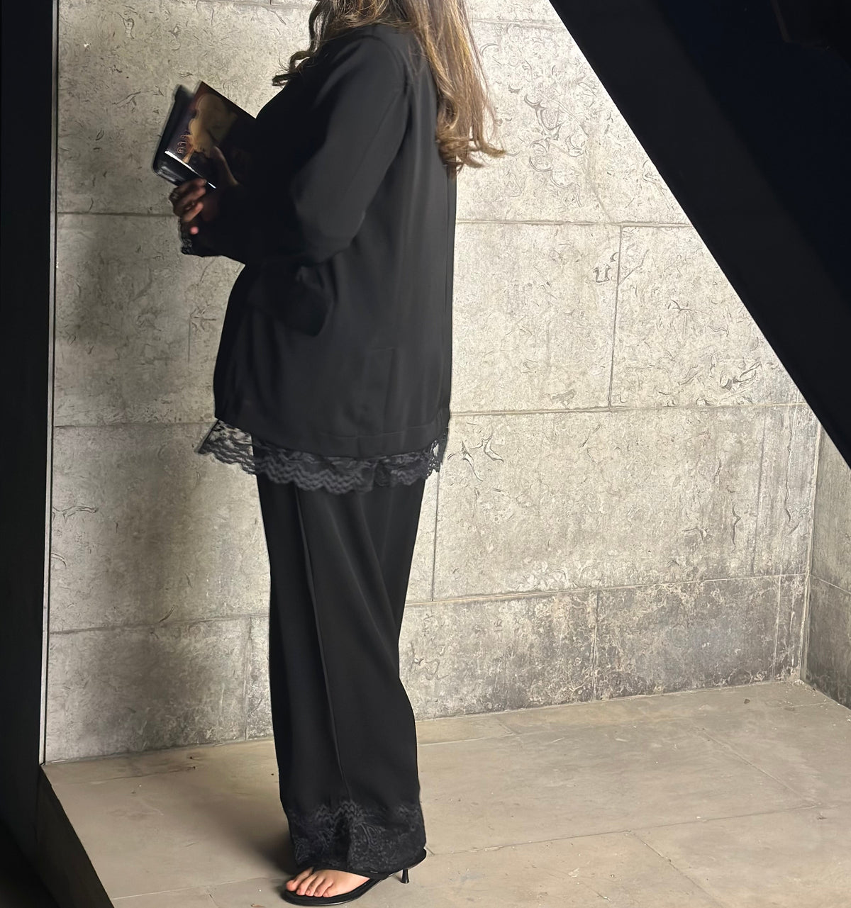 Black Lace Suit | بدلة اسود دانتيل