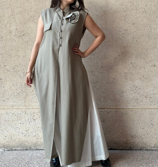 Biege Flora Suit بدلة بيج فلورا